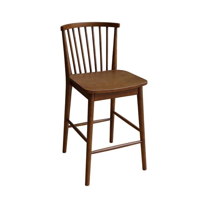 sweeek - Rubberhouten barstoel met spijlen (set van 2)