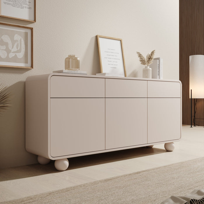 Meubella - Anobo - Dressoir - Beige - 160x39x75 cm