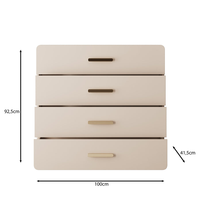 Meubella - Luzon - Ladekast - Beige - 100x44x92 cm