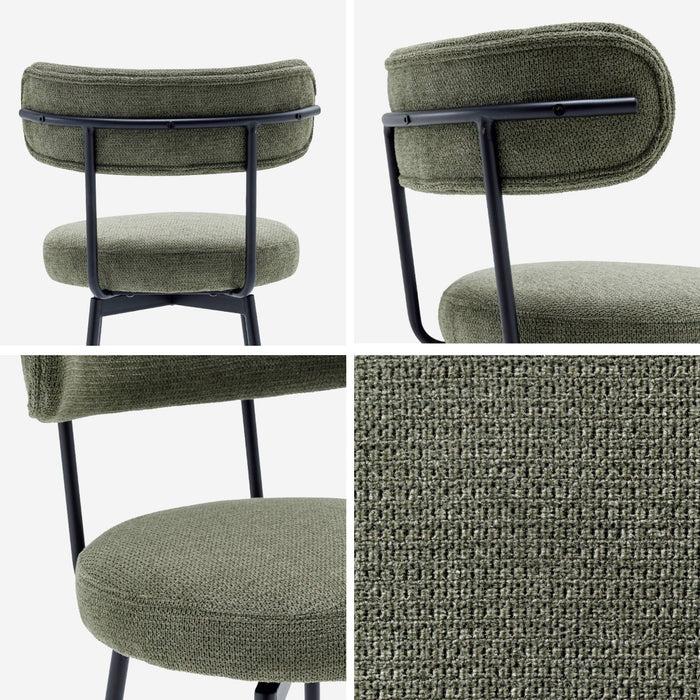 sweeek - Barstoel draaibare zitting metaal en stof (set van 2)