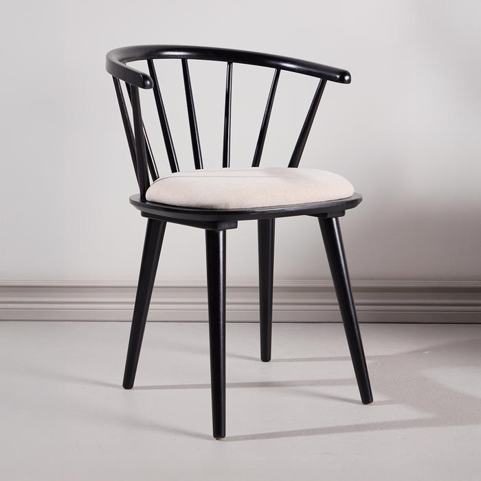 Nest living Paco Houten Eetkamerstoel Vast Zitkussen - Zwart