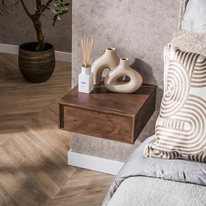 Giga Meubel - Nachtkastje Bruin Hout - 35x35x14cm - Frame