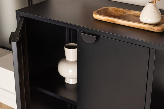 Fjôrd - Dressoir Zwart Staal - 110x42x100cm - Piring