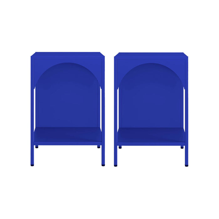 sweeek - Metalen nachtkastjes, industriële bijzettafels (set van 2)