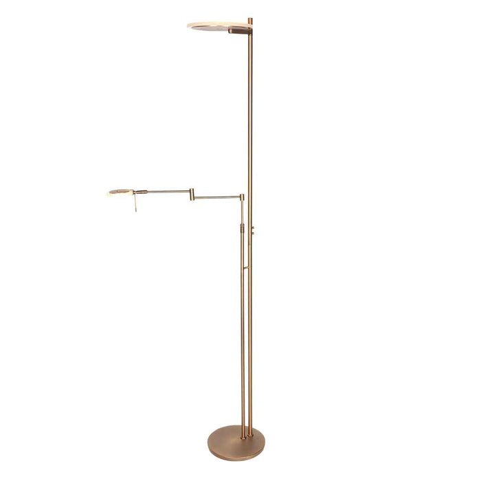 Steinhauer - Vloerlamp Brons Metaal - 187cm - Turound met Leesarm