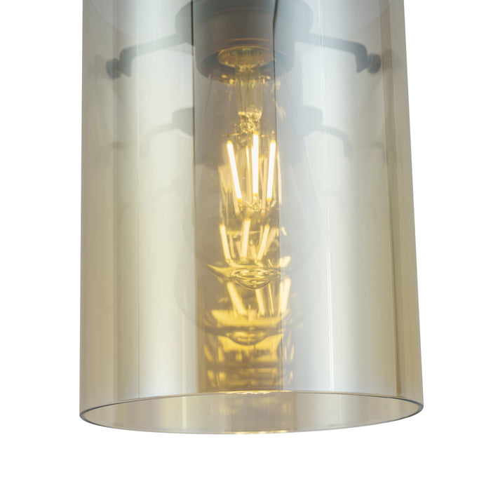 QAZQA Moderne spot donker brons met amber glas voor railsysteem