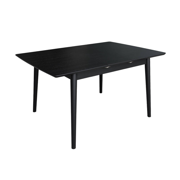 sweeek - Uitschuifbare rechthoekige eettafel rubberhout en eikenfineer