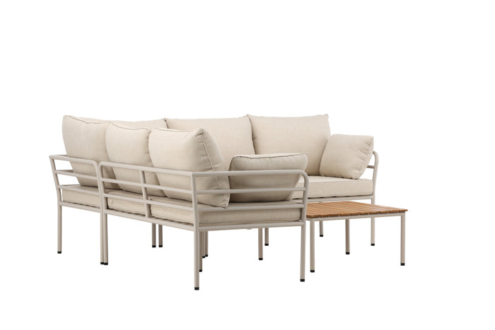 Fjôrd - Loungeset Beige Staal - 198x198x60cm - Penh