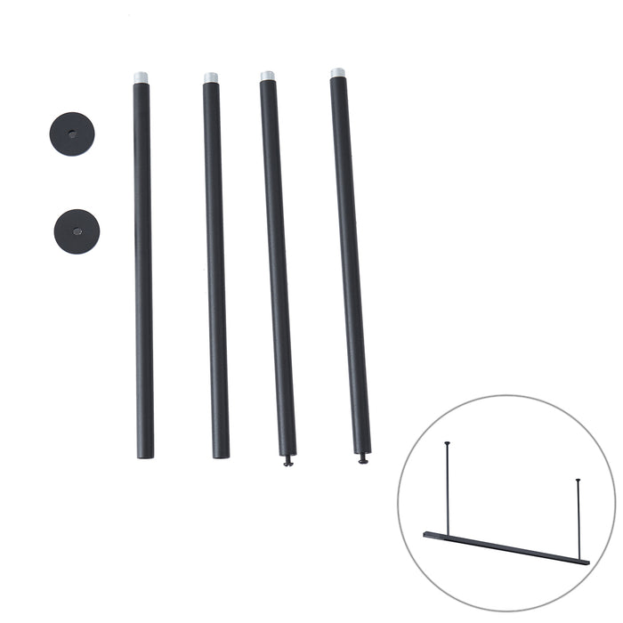 QAZQA Ophanging set van 2 voor 1-fase rail zwart - Iconic