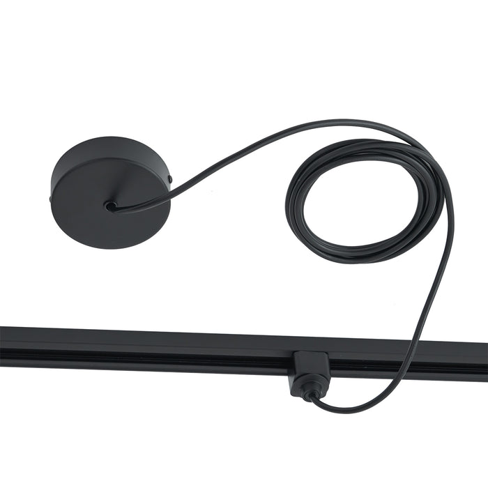 QAZQA Voeding voor 1-fase rail met ronde bevestigingsplaat zwart -