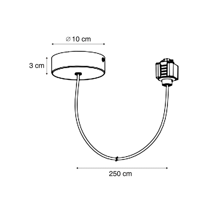 QAZQA Voeding voor 1-fase rail met ronde bevestigingsplaat zwart -