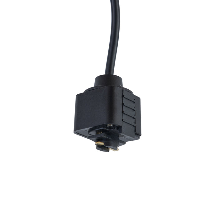 QAZQA Voeding voor 1-fase rail met ronde bevestigingsplaat zwart -