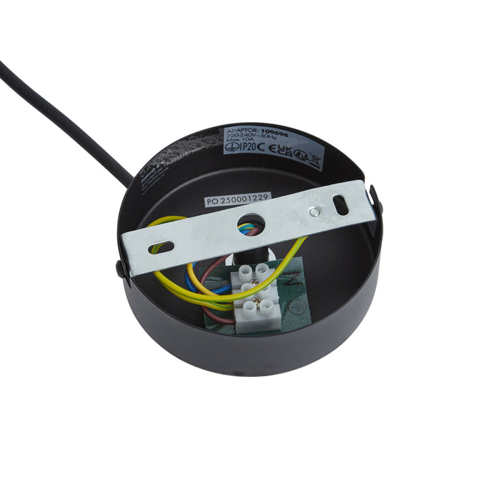 QAZQA Voeding voor 1-fase rail met ronde bevestigingsplaat zwart -