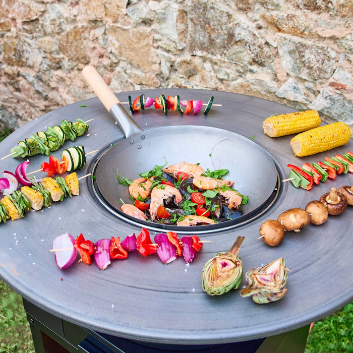 sweeek - Brasero barbecue Ø81,5cm met kookrooster, houtopslag en hoes