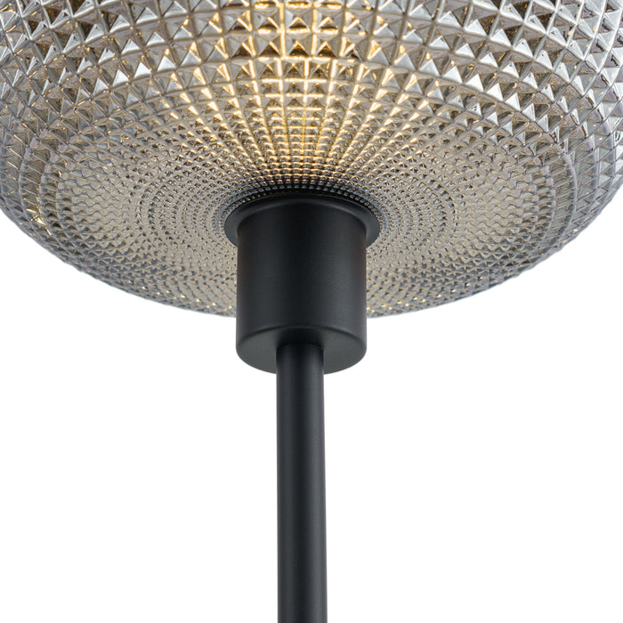 QAZQA Design vloerlamp zwart met smoke glas 2-lichts - Brianna