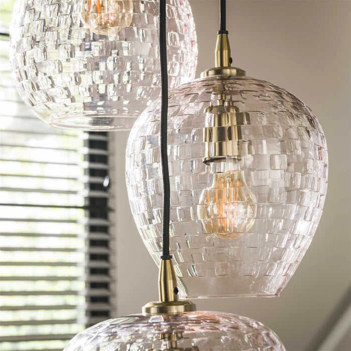 Giga Meubel - Hanglamp Glas - 5-Lichts - Patch Pattern