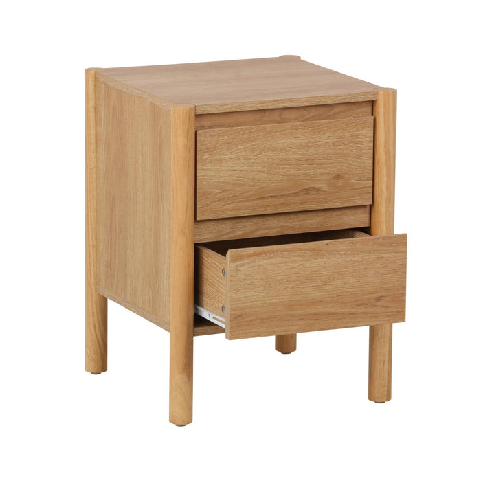 sweeek - Nachtkastje houteffect 2 laden (set van 2)