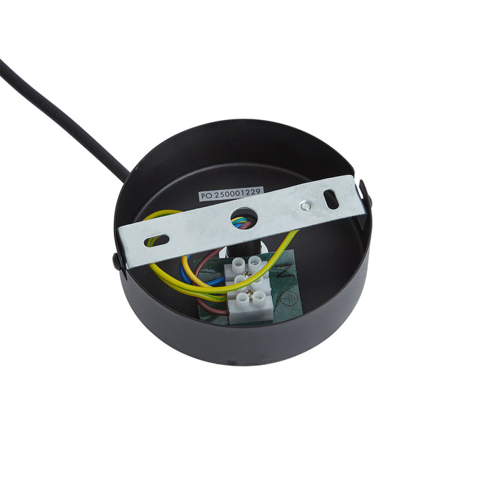 QAZQA Voeding met ronde bevestigingsplaat voor 1-fase rail zwart -