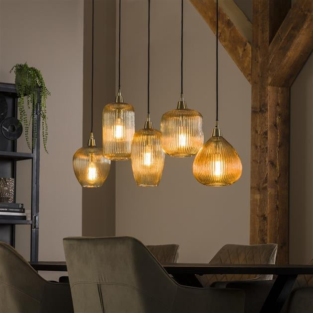 Giga Meubel - Hanglamp Amber - 5-Lichts - Stripe