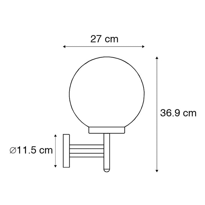 QAZQA Buiten wandlamp zwart met kunststof IP44 RVS - Sfera