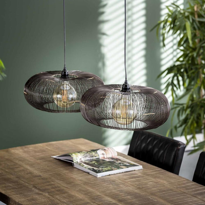 Giga Meubel - Hanglamp Zwart - 2-Lichts - 102x43x150cm - Disk