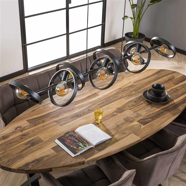 Giga Meubel - Hanglamp Zwart - 8-Lichts - 160x42x150cm - Hover