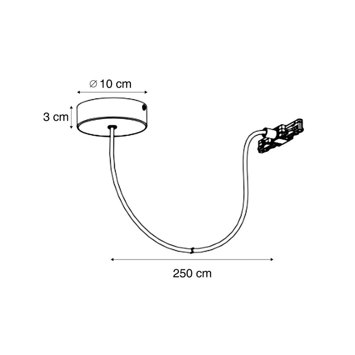 QAZQA Voeding met ronde bevestigingsplaat voor 1-fase rail wit -