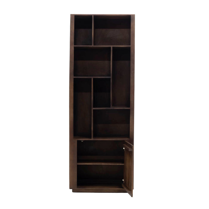 Giga Meubel - Wandkast Donkerbruin Mangohout - 80x45x220cm - Finn