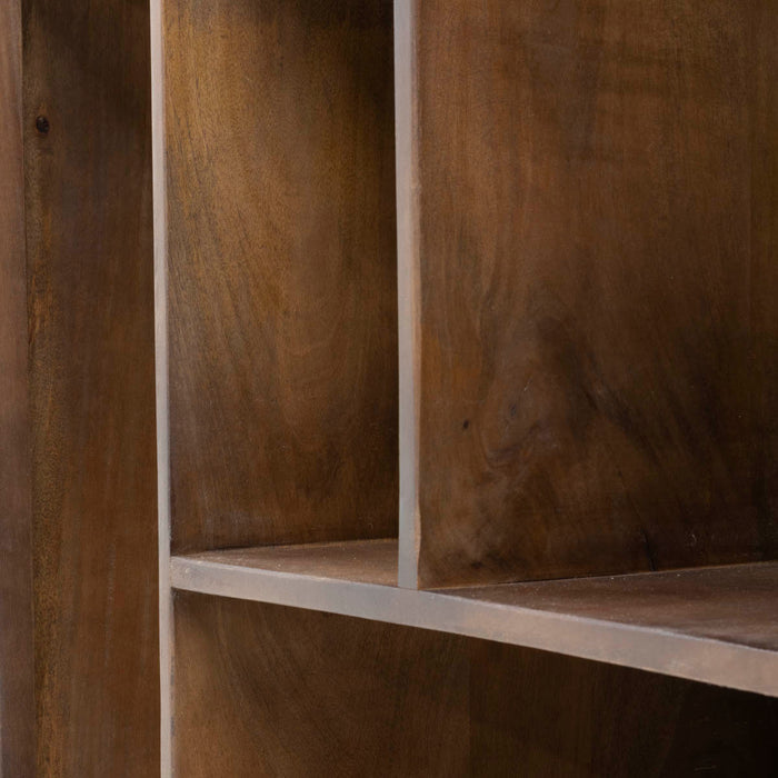 Giga Meubel - Wandkast Donkerbruin Mangohout - 80x45x220cm - Finn