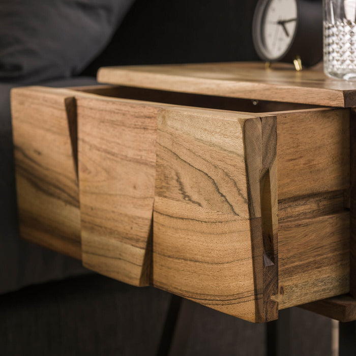 Giga Meubel - Nachtkastje Bruin Hout - 1-Lade - 60x40x30cm - Demn