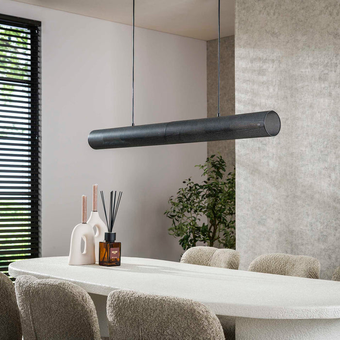 Giga Meubel - Hanglamp Zwart Metaal - 120x10x150cm - Tube Mesh