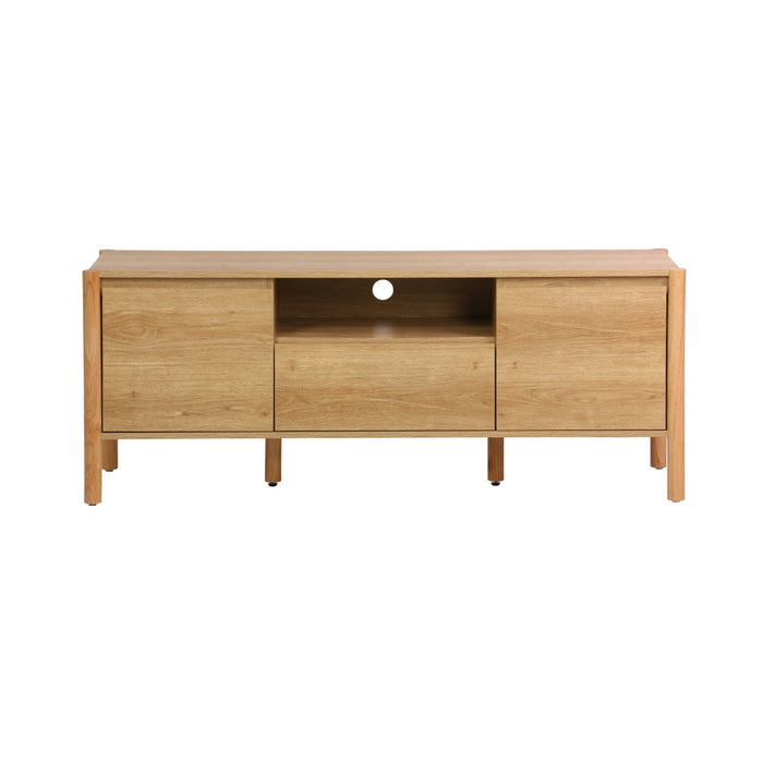 sweeek - TV-meubel houteffect 2 deuren 1 lade 140cm