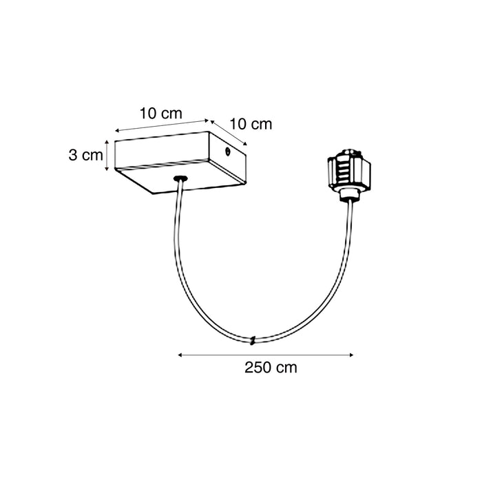 QAZQA Voeding voor 1-fase rail met vierkante bevestigingsplaat zwart