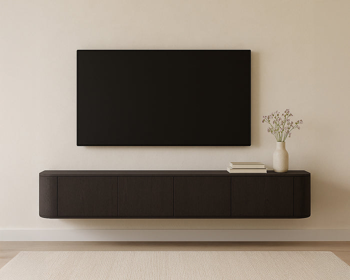 Livingfurn - TV-Meubel Novero Espresso Zwevend - 35x220x33cm