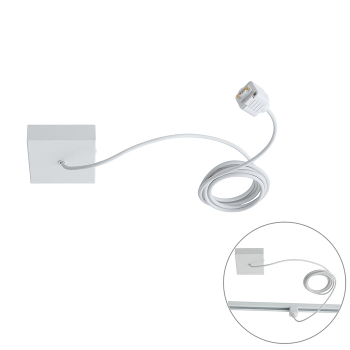 QAZQA Voeding voor 1-fase rail met vierkante bevestigingsplaat wit -