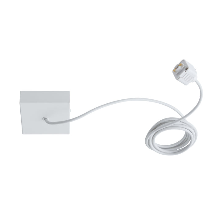 QAZQA Voeding voor 1-fase rail met vierkante bevestigingsplaat wit -