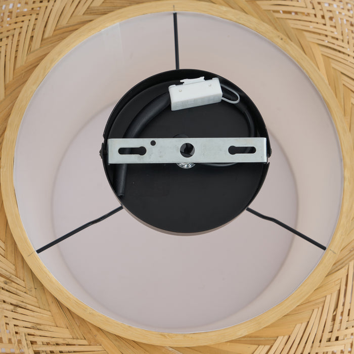 QAZQA Japandi plafondlamp bamboe met witte binnenkant - Liva