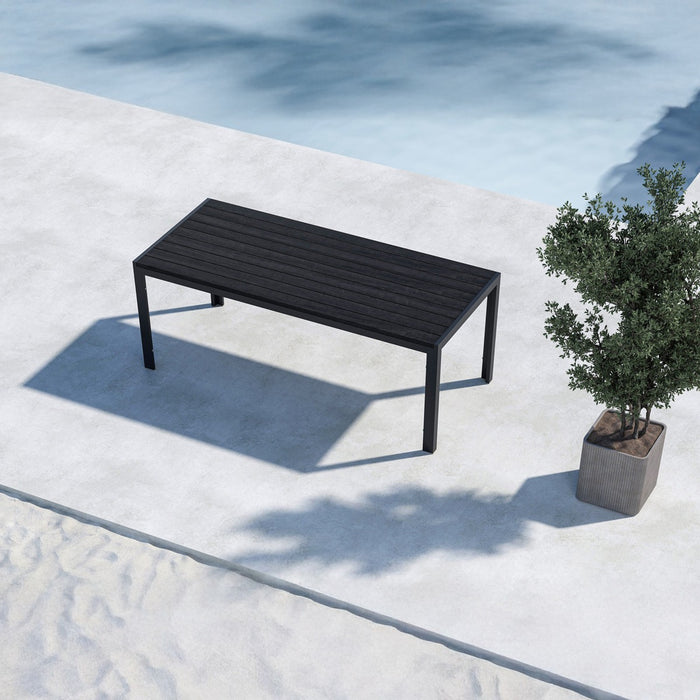 Fjôrd - Tuintafel Rechthoek - Zwart Aluminium - 205x90x74cm - Mirko