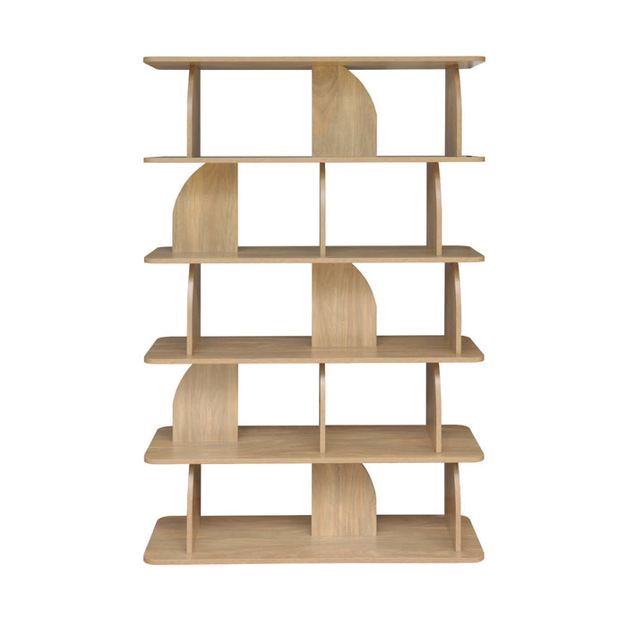 sweeek - Boekenkast open vakken houteffect 5 niveaus