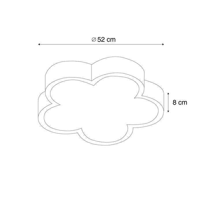 QAZQA Kinder plafondlamp roze met wit - Lucille