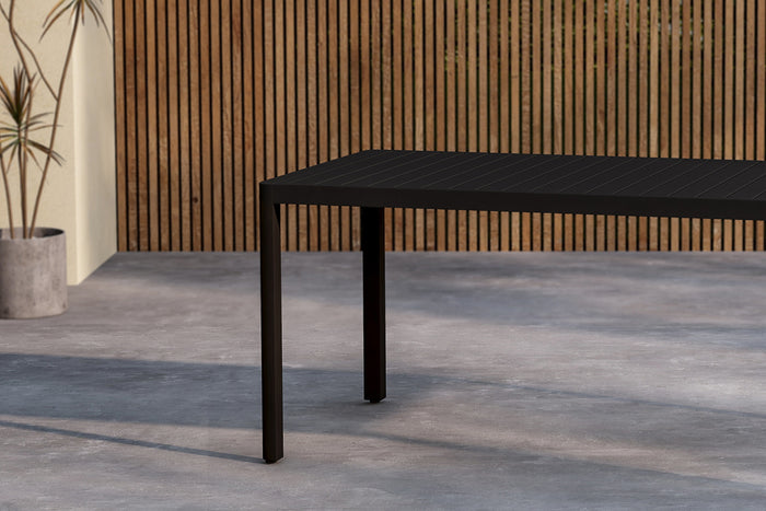 Fjôrd - Tuintafel Rechthoek - Zwart Aluminium - 150x85x72cm - Giardini