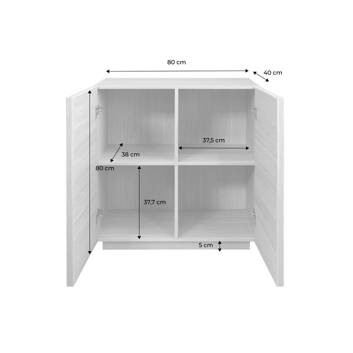 sweeek - Laag kastje houtlook 2 deuren