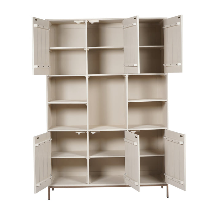 StarFurn - Vakkenkast Zandkleur Hout - 135x45x200cm - Madison XL