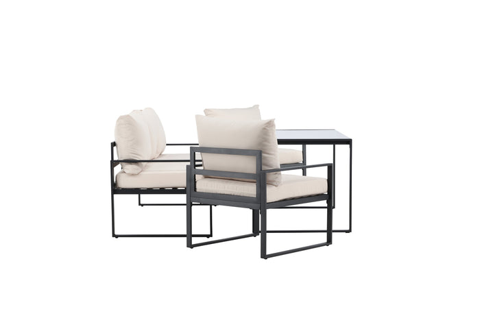 Fjôrd - Tuinset Zwart|Beige Staal - 69x179x66cm - Catania