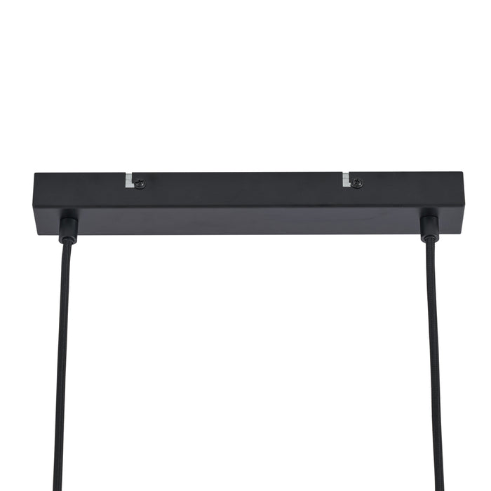 QAZQA Moderne hanglamp zwart met hout en smoke glas 4-lichts - Aleks