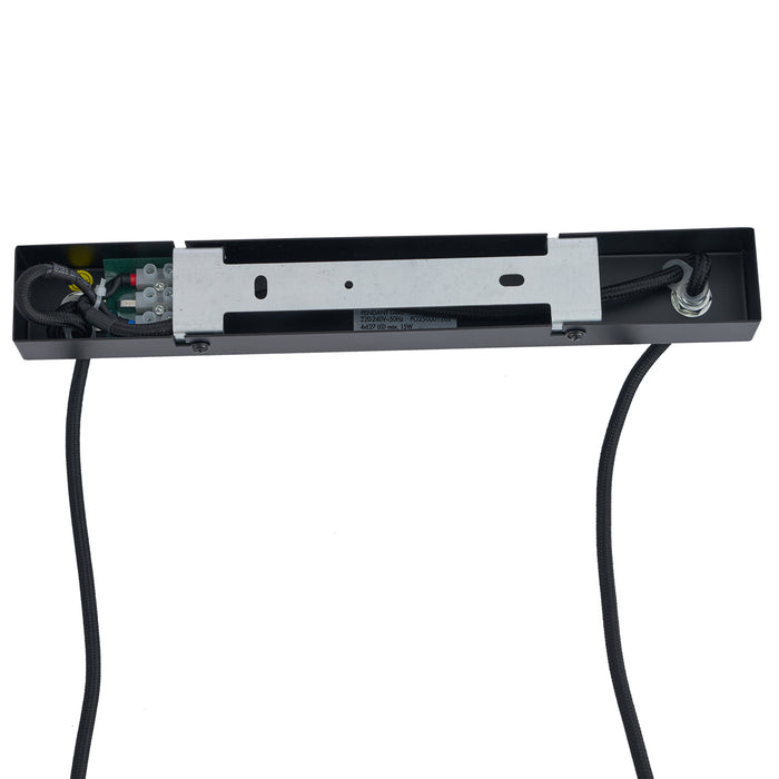 QAZQA Moderne hanglamp zwart met hout en smoke glas 4-lichts - Aleks