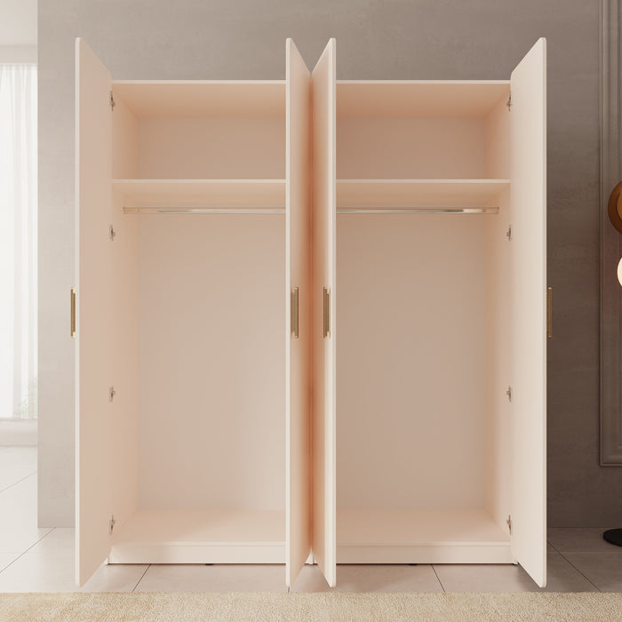 Meubella - Luzon - Kledingkast 4 deurs - Beige - 179x58x210 cm