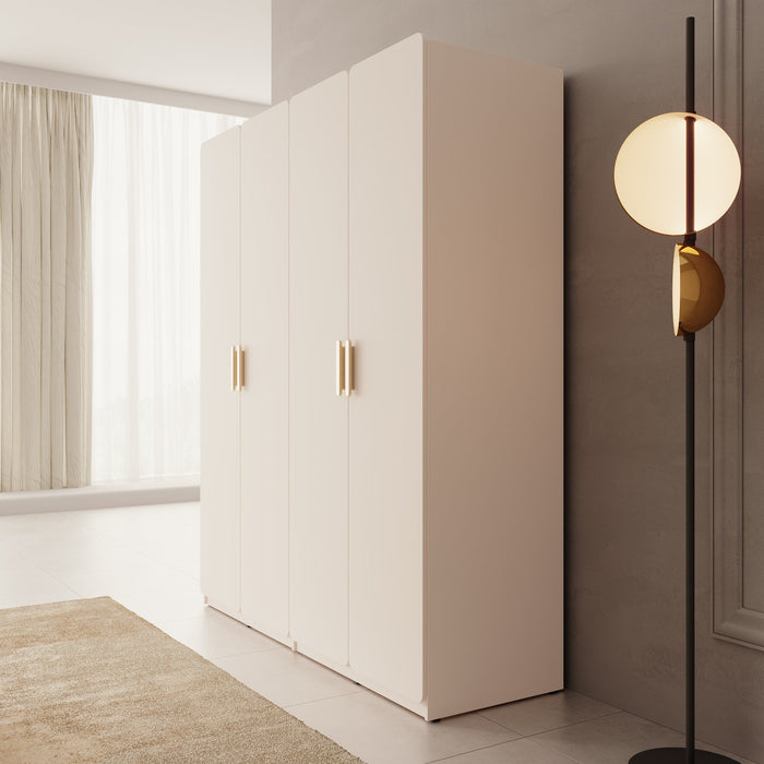 Meubella - Luzon - Kledingkast 4 deurs - Beige - 179x58x210 cm