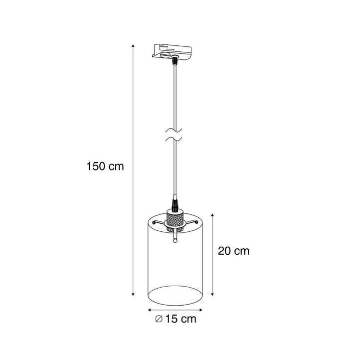 QAZQA Moderne spot zwart met smoke glas voor railsysteem 1-fase -