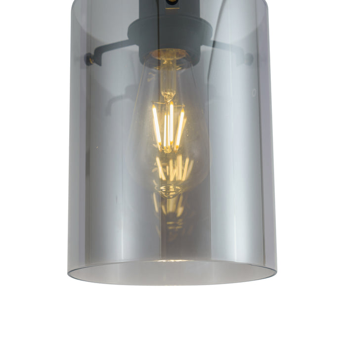 QAZQA Moderne spot zwart met smoke glas voor railsysteem 1-fase -